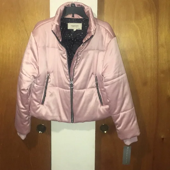 💝 NWT Bagatelle Heritage Pink Satin Puffer Jacket